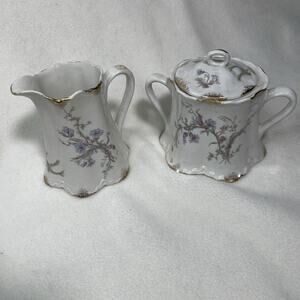 Vintage WARWICK Apple Blossom Sugar and Creamer Set